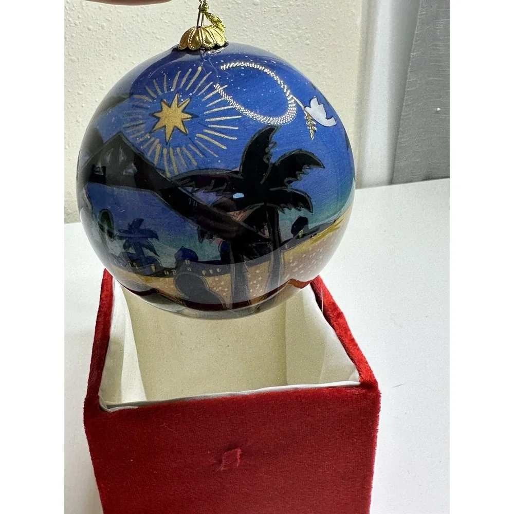 Li Bien 2020 Christmas Ornament Nativity Three Wise Men Scene Glass Globe